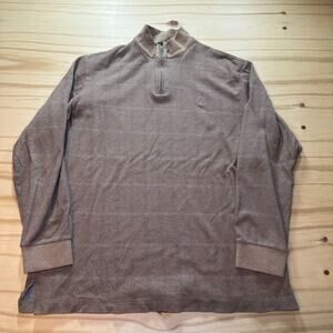 Polo Golf Ralph Lauren Pullover Quarter Zip Men’s XL Tan Alpaca Pima Cotton Logo
